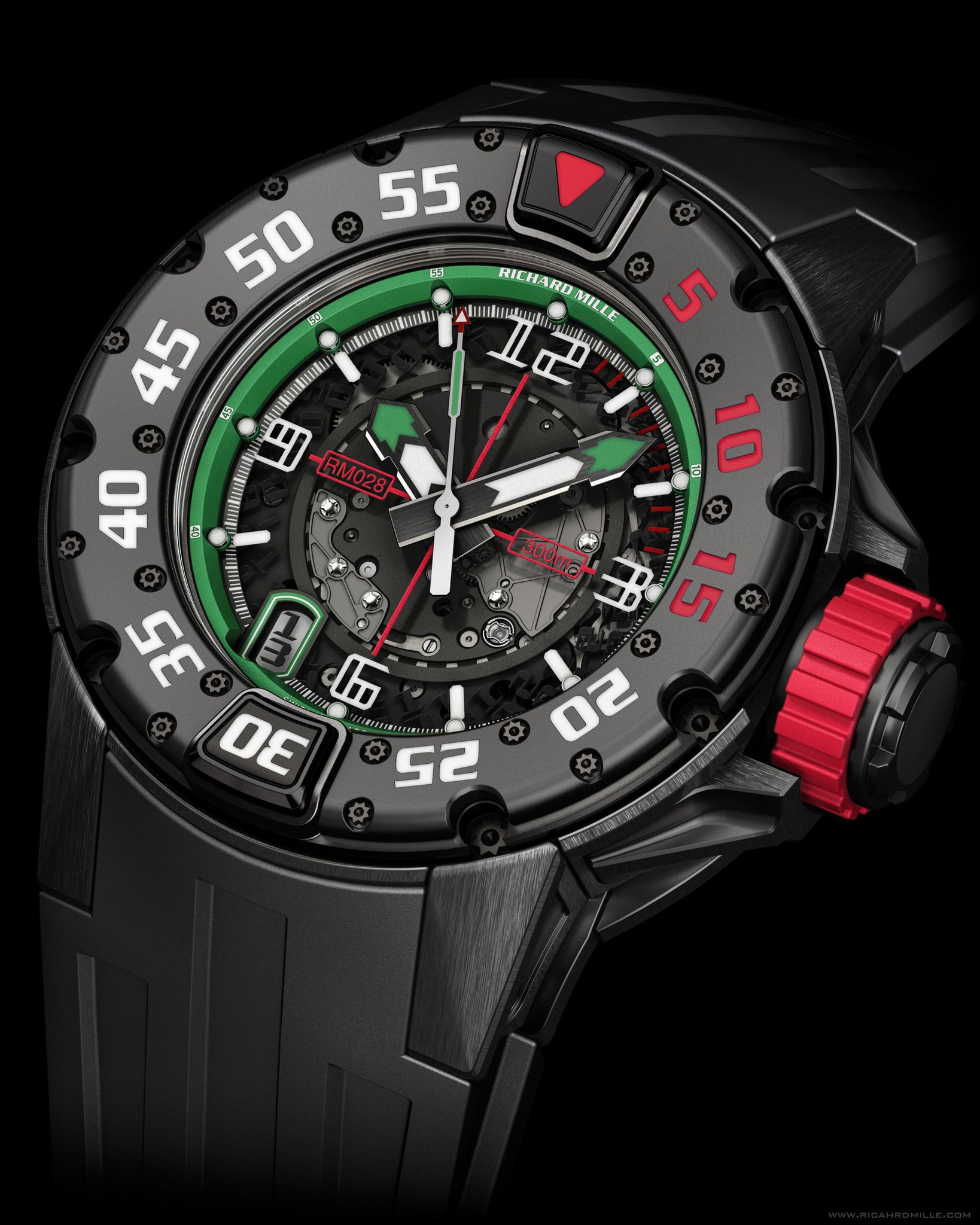 Replica Richard Mille RM 028 Diver Mexico Black Titanium Watch